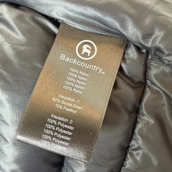 Backcountry Black Teo Down Puffer Jacket Coat Women’s Size XS